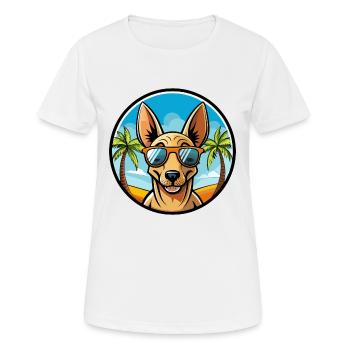 Xoloitzcuintli Hunderasse Cartoon Sonnenbrille Strand - Frauen T-Shirt atmungsaktiv - Weiß - Vorne - AI Model Female 172 dark (172cm)