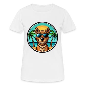 Pudelpointer Hunderasse Cartoon Sonnenbrille Strand - Frauen T-Shirt atmungsaktiv - Weiß - Vorne - AI Model Female 172 dark (172cm)