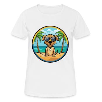 Pointer Chien Race Dessin Animé Lunettes De Soleil Plage - T-shirt respirant Femme - blanc - Devant - AI Model Female 172 dark (172cm)