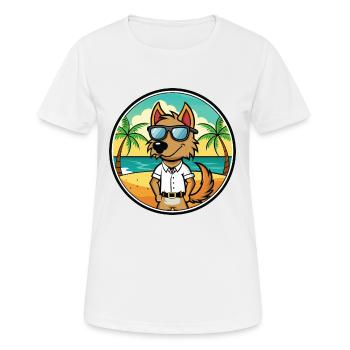 Polonais Chien De Chasse Race Dessin Animé Lunettes De Soleil Plage - T-shirt respirant Femme - blanc - Devant - AI Model Female 172 dark (172cm)