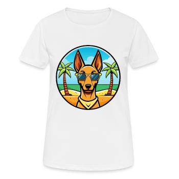 Pharaoh Hound Dog Breed Cartoon Sunglasses Beach - Women's Breathable T-Shirt - white - Front - AI Model Female 172 dark (172cm)