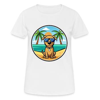 Chien de chasse serbe race dessin animé lunettes de soleil plage - T-shirt respirant Femme - blanc - Devant - AI Model Female 172 dark (172cm)