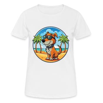 Lunettes de soleil polonaises de race de chien de chasse - T-shirt respirant Femme - blanc - Devant - AI Model Female 172 dark (172cm)