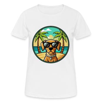 Portugiesische Pointer Hunderasse Cartoon Sonnenbrille - Frauen T-Shirt atmungsaktiv - Weiß - Vorne - AI Model Female 172 dark (172cm)
