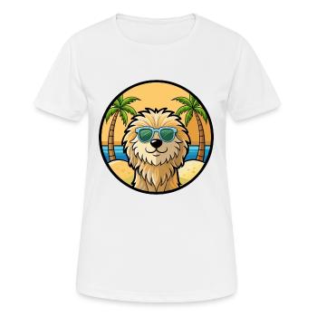 Puli Chien Race Dessin Animé Lunettes De Soleil Plage - T-shirt respirant Femme - blanc - Devant - AI Model Female 172 dark (172cm)