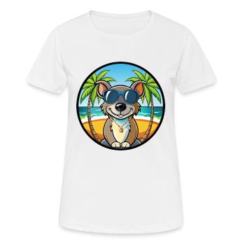 Ratonero Murciano Race Chien Dessin Animé Lunettes De Soleil Plage - T-shirt respirant Femme - blanc - Devant - AI Model Female 172 dark (172cm)