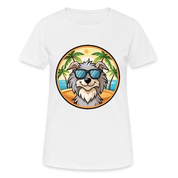 Chien de berger des Pyrénées Race Dessin animé Lunettes de soleil Plage - T-shirt respirant Femme - blanc - Devant - AI Model Female 172 dark (172cm)