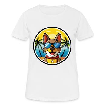 Sabueso Fino Colombiano Hunderasse Cartoon Strand - Frauen T-Shirt atmungsaktiv - Weiß - Vorne - AI Model Female 172 dark (172cm)