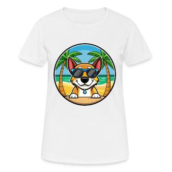 Serbischer dreifarbiger Laufhund Rasse Cartoon Strand - Frauen T-Shirt atmungsaktiv - Weiß - Vorne - AI Model Female 172 dark (172cm)