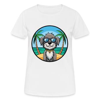 Schapendoes Chien Race Dessin Animé Lunettes de Soleil Plage - T-shirt respirant Femme - blanc - Devant - AI Model Female 172 dark (172cm)