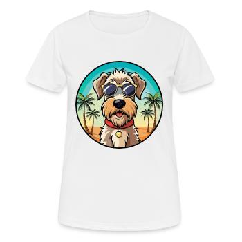 Weich beschichtete Wheaten Terrier Hunderasse Karikatur - Frauen T-Shirt atmungsaktiv - Weiß - Vorne - AI Model Female 172 dark (172cm)