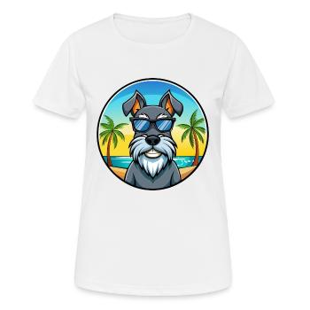 Standard Schnauzer Hunderasse Cartoon Sonnenbrille - Frauen T-Shirt atmungsaktiv - Weiß - Vorne - AI Model Female 172 dark (172cm)
