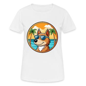 Uruguayische Cimarron Hunderasse Cartoon Sonnenbrille - Frauen T-Shirt atmungsaktiv - Weiß - Vorne - AI Model Female 172 dark (172cm)