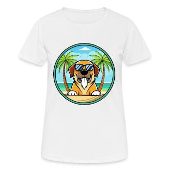 Spanish Mastiff Dog Breed Cartoon Sunglasses Beach - Women's Breathable T-Shirt - white - Front - AI Model Female 172 dark (172cm)