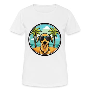 Sloughi Dog Breed Cartoon Sunglasses Beach - Women's Breathable T-Shirt - white - Front - AI Model Female 172 dark (172cm)
