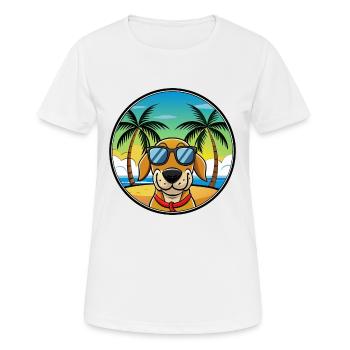 Transylvanian Hound Dog Breed Cartoon Sunglasses - Women's Breathable T-Shirt - white - Front - AI Model Female 172 dark (172cm)