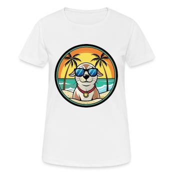 Seskar phoque chien race dessin animé lunettes de soleil plage - T-shirt respirant Femme - blanc - Devant - AI Model Female 172 dark (172cm)