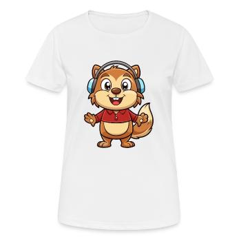 Und täglich grüßt das Murmeltier Lustige Zeichentrickfigur Kopfhörermusik - Frauen T-Shirt atmungsaktiv - Weiß - Vorne - AI Model Female 172 dark (172cm)