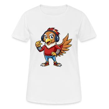 Hawk Funny Cartoon Character Musique de casque - T-shirt respirant Femme - blanc - Devant - AI Model Female 172 dark (172cm)