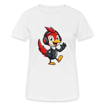 Woodpecker Funny Cartoon Character Musique de casque - T-shirt respirant Femme - blanc - Devant - AI Model Female 172 dark (172cm)