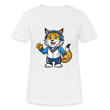 Lynx Funny Cartoon Character Headphone Music - Women's Breathable T-Shirt - white - Front - AI Model Female 172 dark (172cm)