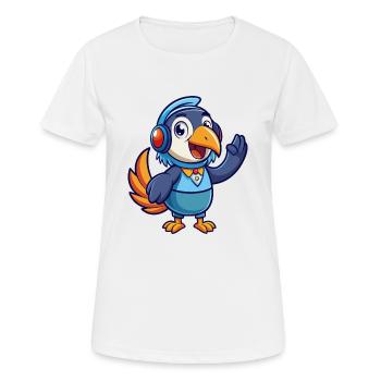 Toucan Funny Cartoon Character Headphone Music - Women's Breathable T-Shirt - white - Front - AI Model Female 172 dark (172cm)