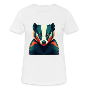 Dachs Zeichentrickfigur Buntes Haustier Tier - Frauen T-Shirt atmungsaktiv - Weiß - Vorne - AI Model Female 172 dark (172cm)