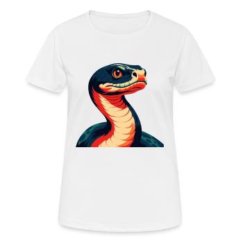 Anaconda Zeichentrickfigur Buntes Haustier Tier - Frauen T-Shirt atmungsaktiv - Weiß - Vorne - AI Model Female 172 dark (172cm)