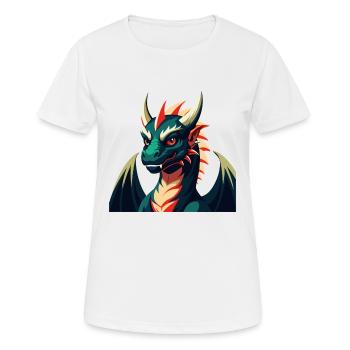 Dragon Cartoon Character Colorful Pet Animal - Women's Breathable T-Shirt - white - Front - AI Model Female 172 dark (172cm)