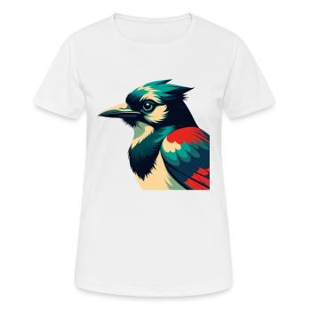 Blue Jay Cartoon Character Colorful Pet Animal - Women's Breathable T-Shirt - white - Front - AI Model Female 172 dark (172cm)