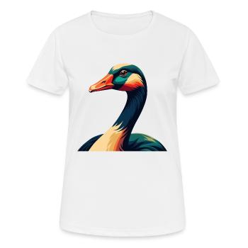 Oie Dessin Animé Personnage Animal Coloré Animal De Compagnie - T-shirt respirant Femme - blanc - Devant - AI Model Female 172 dark (172cm)