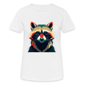 Waschbär Cartoon Figur Buntes Haustier Tier - Frauen T-Shirt atmungsaktiv - Weiß - Vorne - AI Model Female 172 dark (172cm)