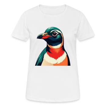 Pinguin Cartoon Figur Buntes Haustier Tier - Frauen T-Shirt atmungsaktiv - Weiß - Vorne - AI Model Female 172 dark (172cm)