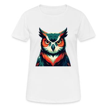 Owl Cartoon Character Colorful Pet Animal - Women's Breathable T-Shirt - white - Front - AI Model Female 172 dark (172cm)