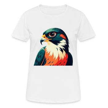 Falcon Cartoon Character Colorful Pet Animal - Women's Breathable T-Shirt - white - Front - AI Model Female 172 dark (172cm)