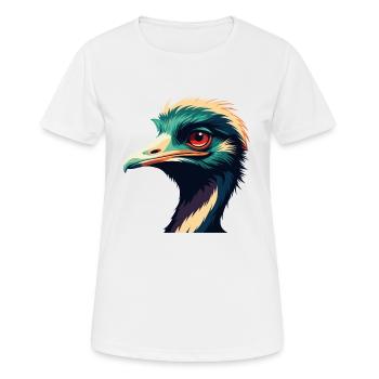 Emu Cartoon Character Colorful Pet Animal - Women's Breathable T-Shirt - white - Front - AI Model Female 172 dark (172cm)