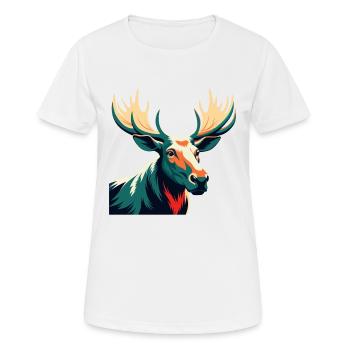 Elch Cartoon Figur Buntes Haustier Tier - Frauen T-Shirt atmungsaktiv - Weiß - Vorne - AI Model Female 172 dark (172cm)