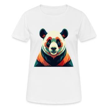 Panda Cartoon Figur Buntes Haustier Tier - Frauen T-Shirt atmungsaktiv - Weiß - Vorne - AI Model Female 172 dark (172cm)