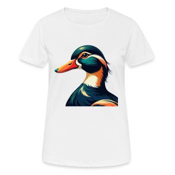 Ente Cartoon Figur Buntes Haustier Tier - Frauen T-Shirt atmungsaktiv - Weiß - Vorne - AI Model Female 172 dark (172cm)