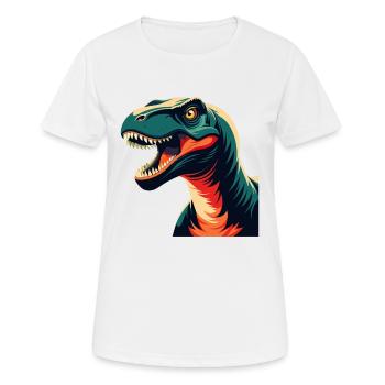Dinosaurier Cartoon Figur Buntes Haustier Tier - Frauen T-Shirt atmungsaktiv - Weiß - Vorne - AI Model Female 172 dark (172cm)