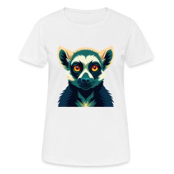 Lemur Cartoon Character Colorful Pet Animal - Women's Breathable T-Shirt - white - Front - AI Model Female 172 dark (172cm)