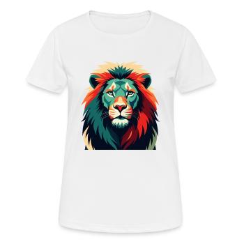 Lion Dessin Animé Personnage Animal De Compagnie Coloré - T-shirt respirant Femme - blanc - Devant - AI Model Female 172 dark (172cm)