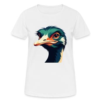 Strauß Cartoon Figur Buntes Haustier Tier - Frauen T-Shirt atmungsaktiv - Weiß - Vorne - AI Model Female 172 dark (172cm)