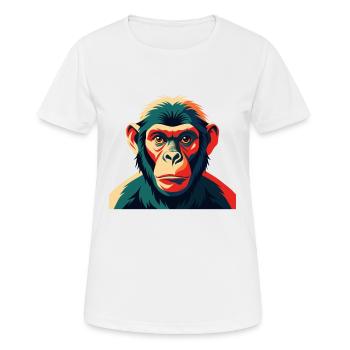 Monkey Cartoon Character Colorful Pet Animal - Women's Breathable T-Shirt - white - Front - AI Model Female 172 dark (172cm)
