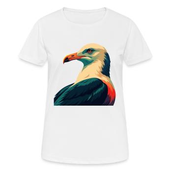 Seagull Cartoon Character Colorful Pet Animal - Women's Breathable T-Shirt - white - Front - AI Model Female 172 dark (172cm)