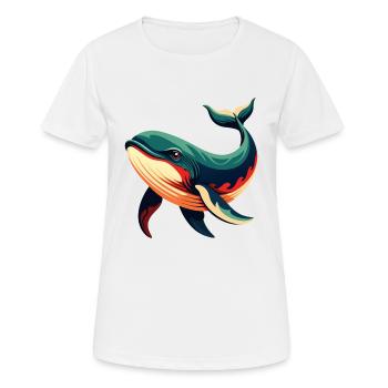 Wal Cartoon Figur Buntes Haustier Tier - Frauen T-Shirt atmungsaktiv - Weiß - Vorne - AI Model Female 172 dark (172cm)