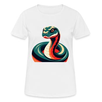 Anaconda Cartoon Character Colorful Pet Animal - Women's Breathable T-Shirt - white - Front - AI Model Female 172 dark (172cm)
