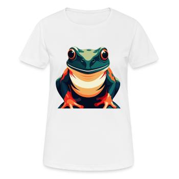 Frosch Cartoon Figur Buntes Haustier Tier - Frauen T-Shirt atmungsaktiv - Weiß - Vorne - AI Model Female 172 dark (172cm)