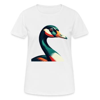 Gans Cartoon Figur Buntes Haustier Tier - Frauen T-Shirt atmungsaktiv - Weiß - Vorne - AI Model Female 172 dark (172cm)