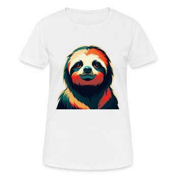 Faultier Cartoon Figur Buntes Haustier Tier - Frauen T-Shirt atmungsaktiv - Weiß - Vorne - AI Model Female 172 dark (172cm)